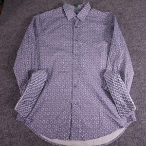 Robert Graham Shirt Mens Large Geometric Button Up Long Sleeve Flip Cuff Wisdom